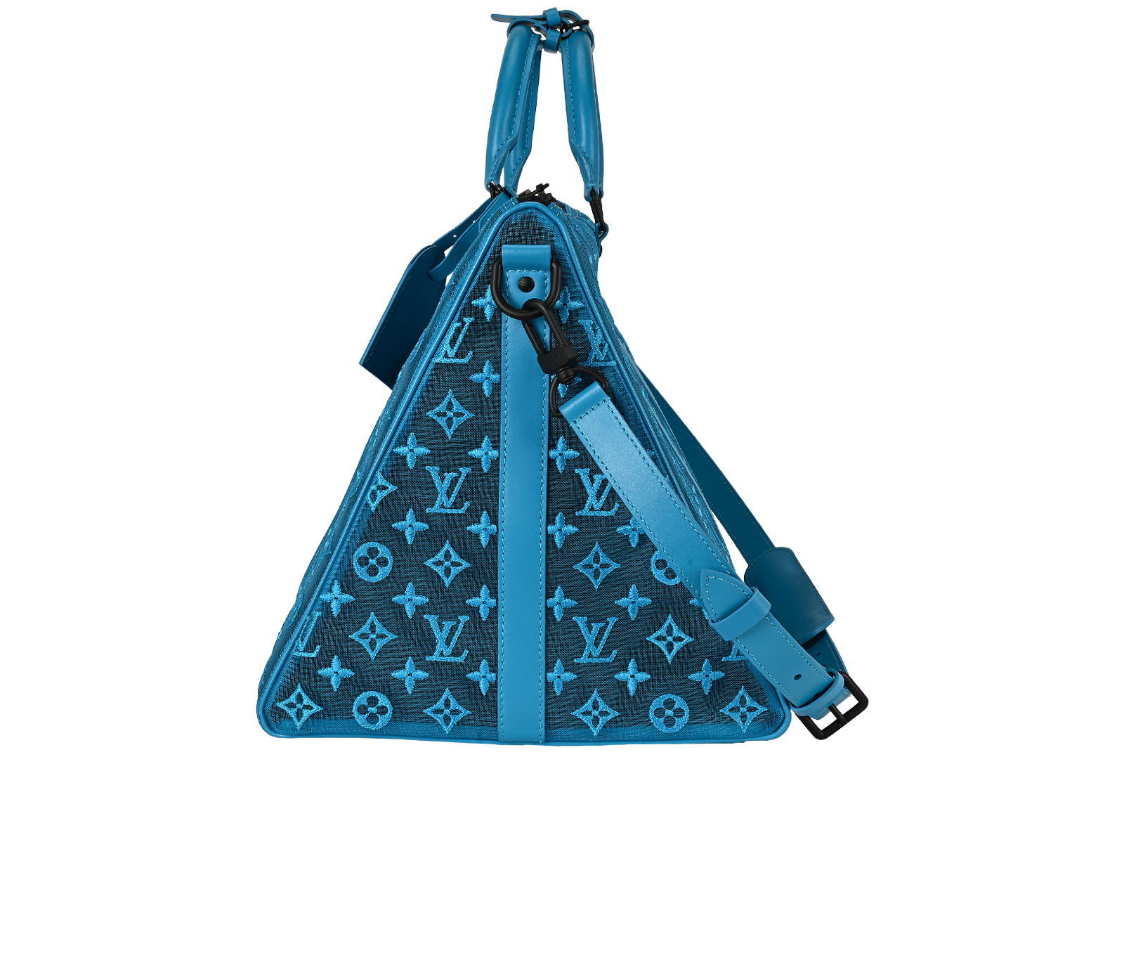 Keepall Triangle 50, &pound;1,950, Handbags, Blue, Mesh, Bottom view